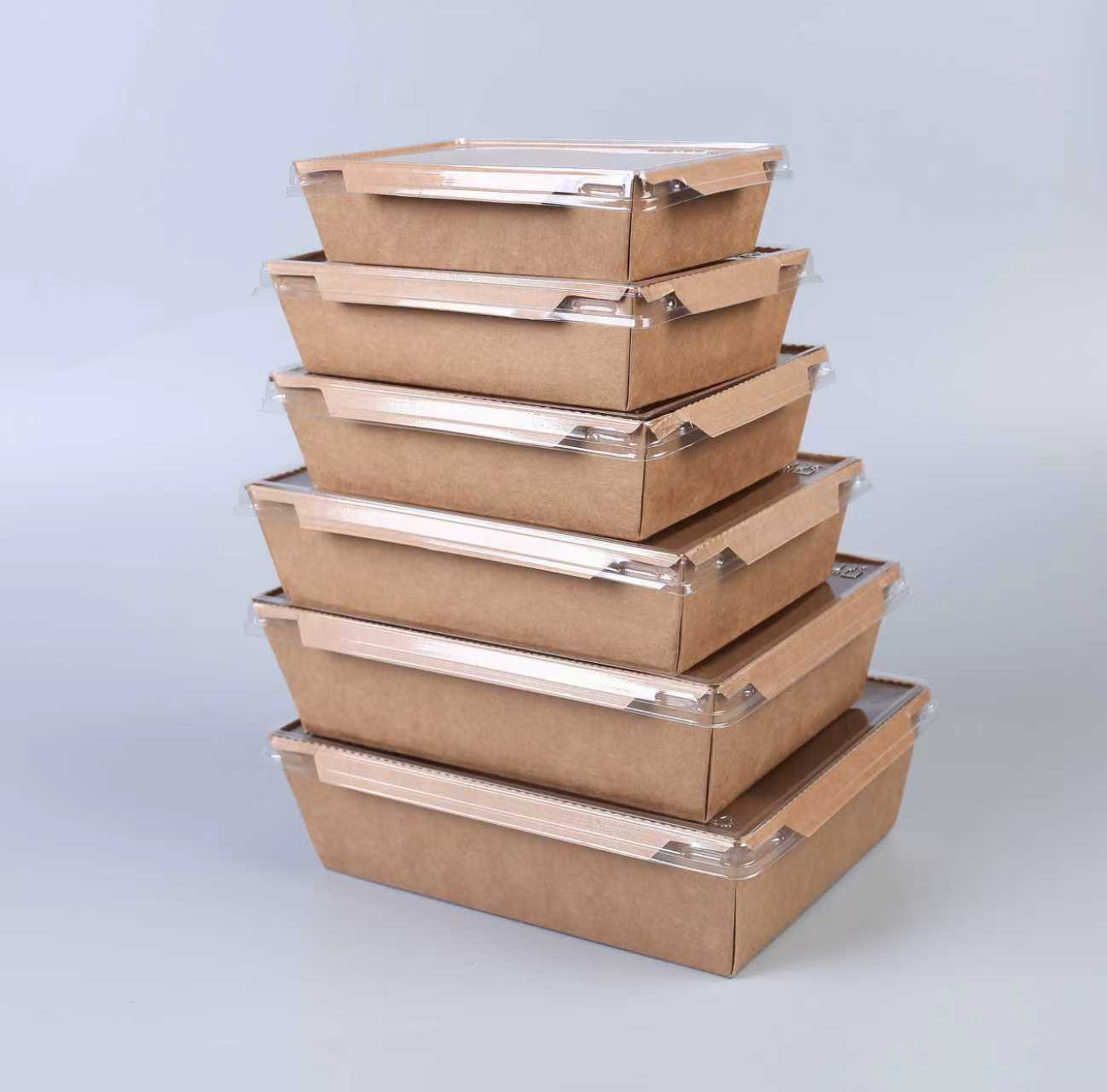 Kraft Paper Food Box With PET Lid - 图片 2